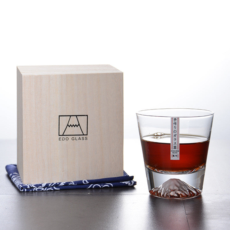 Edo Glass Japanese Mount Fuji Style Whiskey Glass